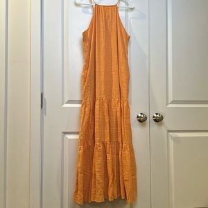 NWT Young Fabulous & Broke Orange Tiered Maxi Dress Womens Size S